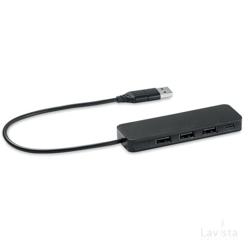 Usb-hub 4-poorts Hubbie zwart