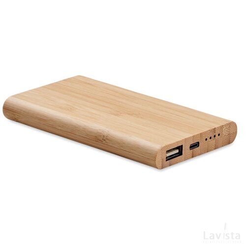 Bamboe powerbank 4000 mah Arenapower c hout