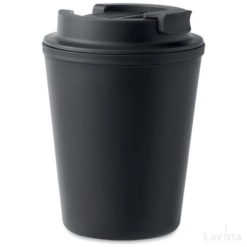 Gerecyclede pp beker 300 ml Tridus zwart