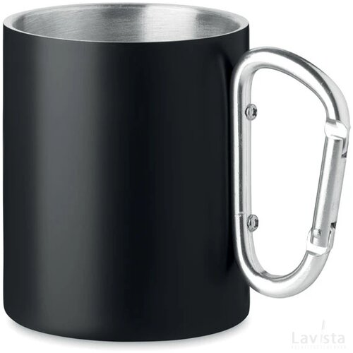Metalen mok dubbelwandig 300ml Trumba zwart