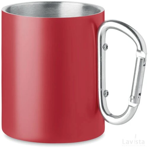 Metalen mok dubbelwandig 300ml Trumba rood