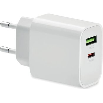 18w 2-poorts usb eu-stekker Port wit