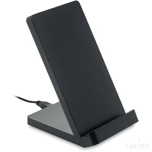 Draadloze bamboe oplaadstation Wirestand zwart