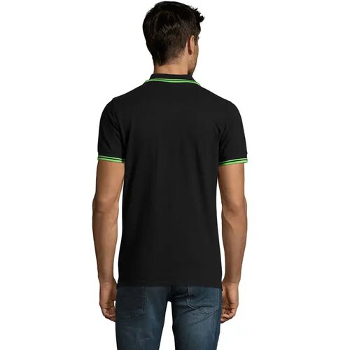 Pasadena heren polo 200g Pasadena men zwart/limoen