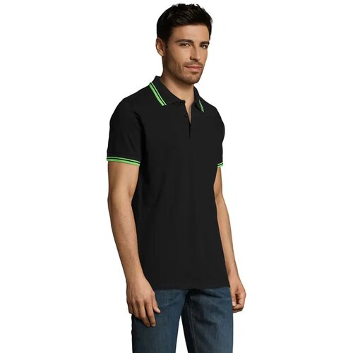Pasadena heren polo 200g Pasadena men zwart/limoen