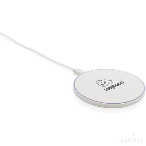 RCS standaard recycled plastic 10W draadloze lader wit