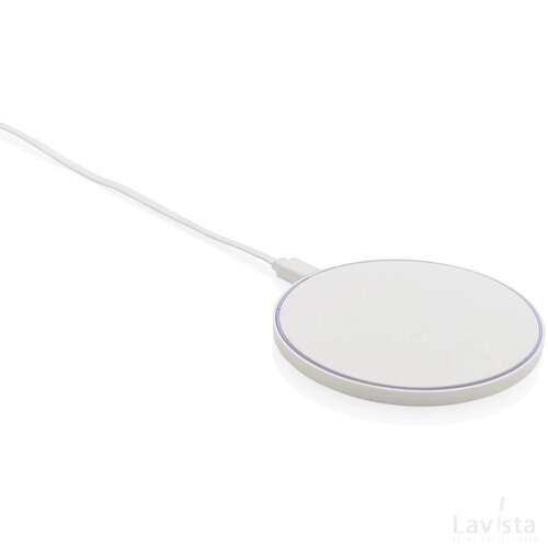 RCS standaard recycled plastic 10W draadloze lader wit