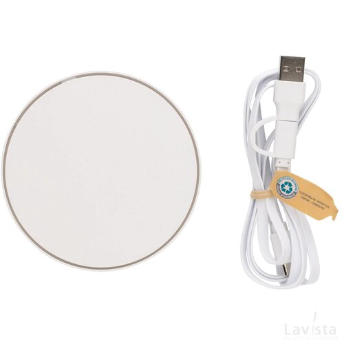 RCS standaard recycled plastic 10W draadloze lader wit