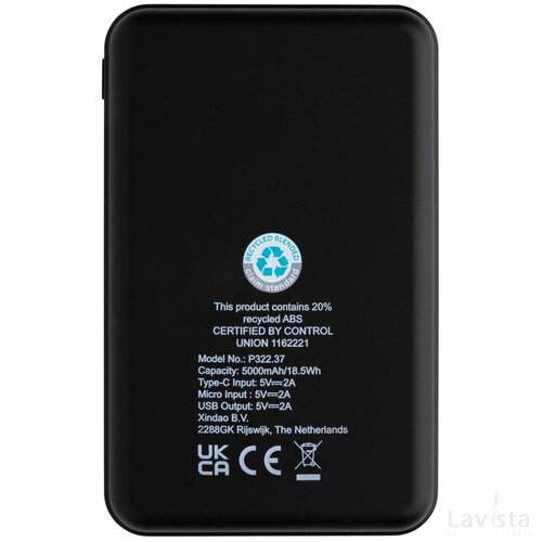 RCS gerecycled plastic 5.000 mAh Powerbank bruin