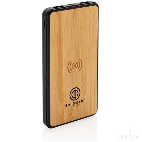 RCS gerecycled plastic 8.000 mAh draadloze powerbank bruin