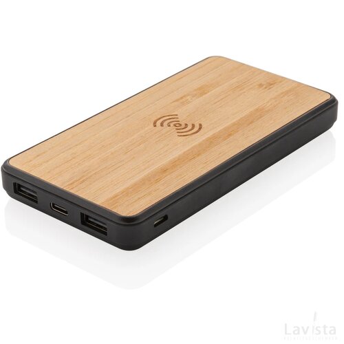 RCS gerecycled plastic 8.000 mAh draadloze powerbank bruin