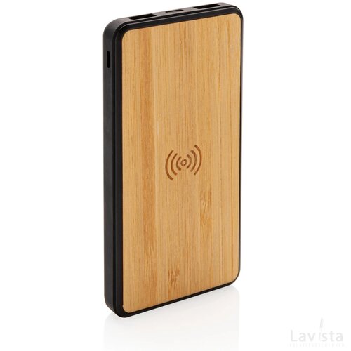 RCS gerecycled plastic 8.000 mAh draadloze powerbank bruin