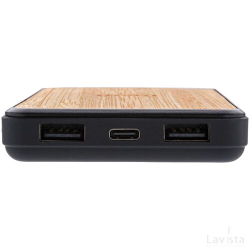 RCS gerecycled plastic 8.000 mAh draadloze powerbank bruin