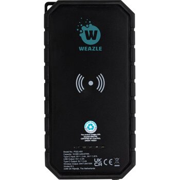 RCS recycled plastic solar powerbank 10W Wireless zwart