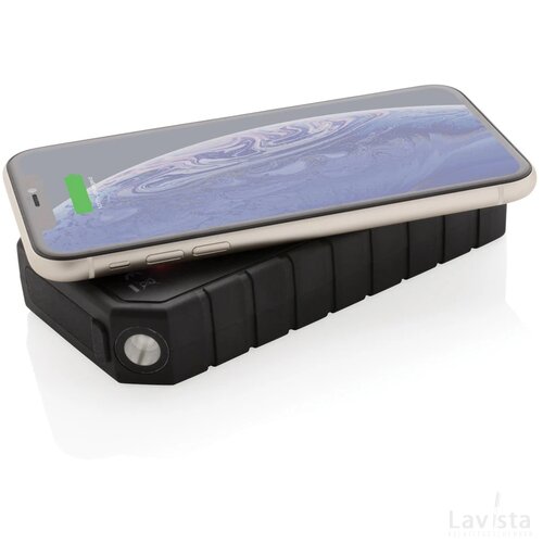 RCS recycled plastic solar powerbank 10W Wireless zwart