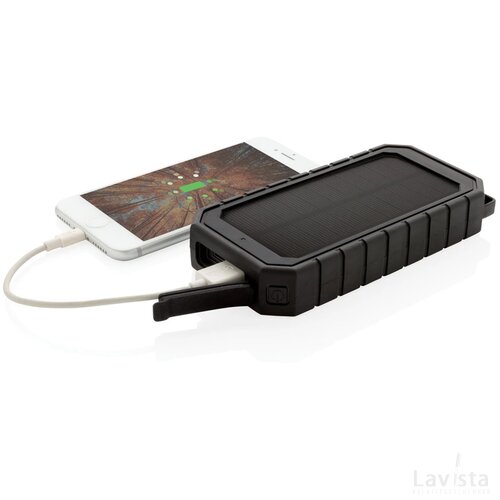 RCS recycled plastic solar powerbank 10W Wireless zwart