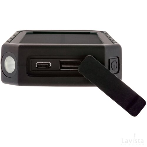 RCS recycled plastic solar powerbank 10W Wireless zwart