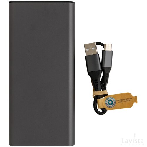 Terra RCS gerecyclede 20W aluminium powerbank 20.000 mAh grijs