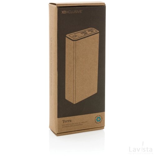 Terra RCS gerecyclede 20W aluminium powerbank 20.000 mAh grijs