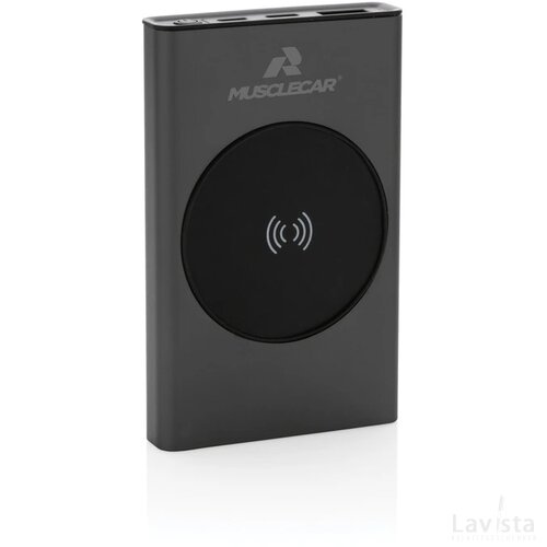Terra RCS recycled aluminium 5000 mAh powerbank 5W draadloos grijs