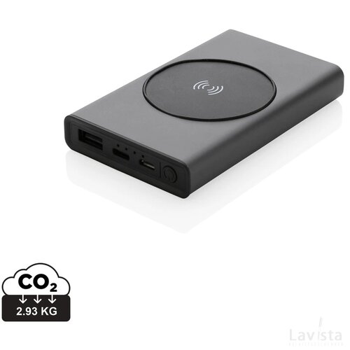 Terra RCS recycled aluminium 5000 mAh powerbank 5W draadloos grijs
