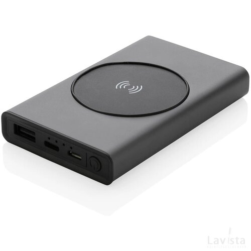 Terra RCS recycled aluminium 5000 mAh powerbank 5W draadloos grijs