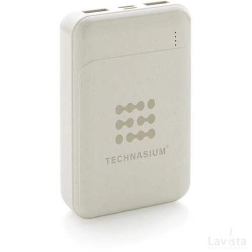 RCS standaard recycled plastic 10.000 mAh powerbank wit