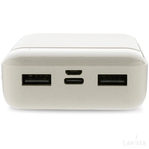 RCS standaard recycled plastic 10.000 mAh powerbank wit