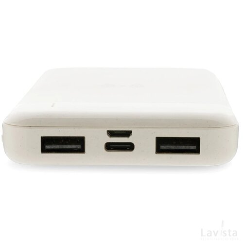 RCS standaard recycled plastic wireless powerbank wit