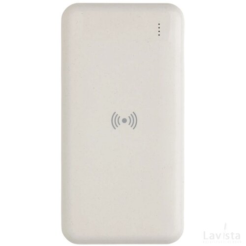 RCS standaard recycled plastic wireless powerbank wit