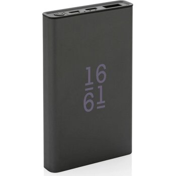Terra RCS gerecyclede aluminium powerbank 5.000 mAh grijs