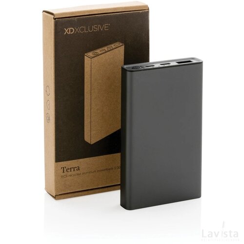 Terra RCS gerecyclede aluminium powerbank 5.000 mAh grijs