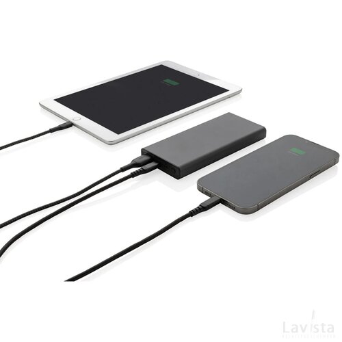 Terra RCS gerecyclede 18W aluminium powerbank 10.000 mAh grijs