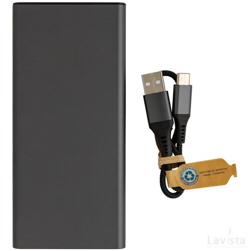 Terra RCS gerecyclede 18W aluminium powerbank 10.000 mAh grijs