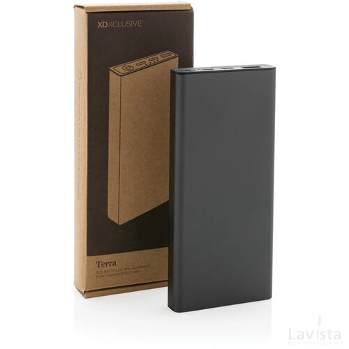 Terra RCS gerecyclede 18W aluminium powerbank 10.000 mAh grijs