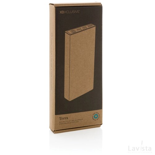 Terra RCS gerecyclede 18W aluminium powerbank 10.000 mAh grijs