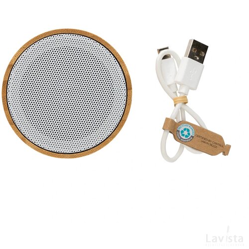 RCS gereycled plastic en bamboe 3W draadloze luidspreker wit