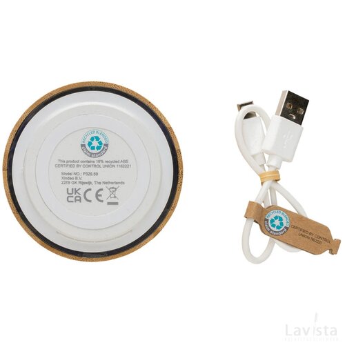 RCS gereycled plastic en bamboe 3W draadloze luidspreker wit