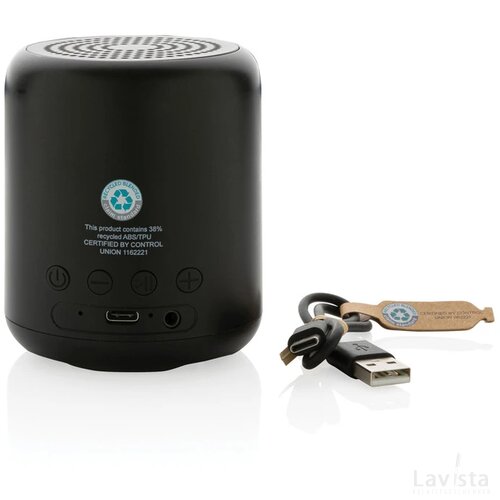RCS gerecycled plastic 5W draadloze speaker zwart