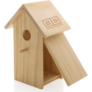 Houten vogelhuisje bruin
