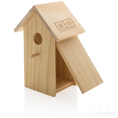 Houten vogelhuisje bruin