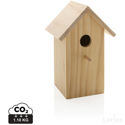 Houten vogelhuisje bruin