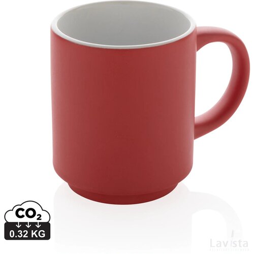Keramische stapelbare mok 180 ml rood