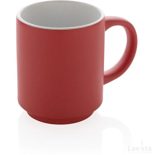 Keramische stapelbare mok 180 ml rood