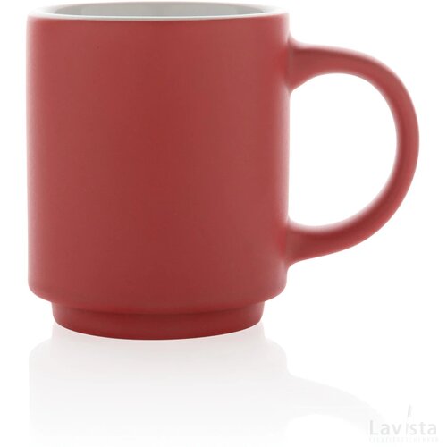 Keramische stapelbare mok 180 ml rood