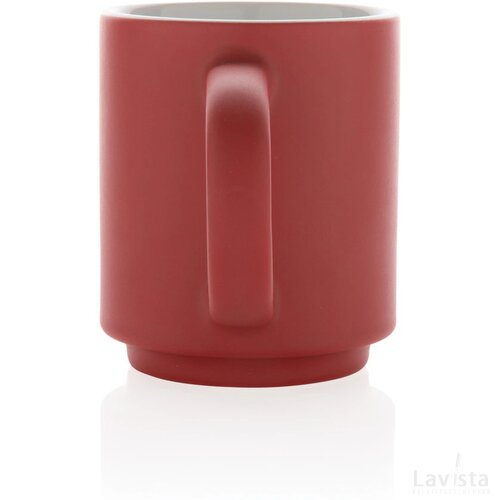 Keramische stapelbare mok 180 ml rood