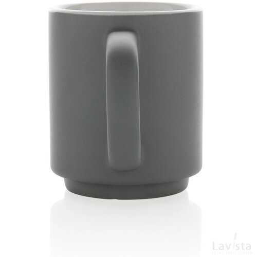Keramische stapelbare mok 180 ml grijs