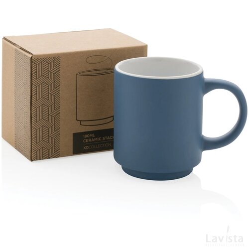 Keramische stapelbare mok 180 ml blauw