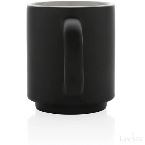 Keramische stapelbare mok 180 ml zwart