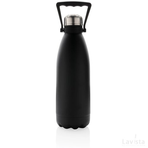 RCS gerecycled roestvrijstalen grote vacuümfles 1,5L zwart